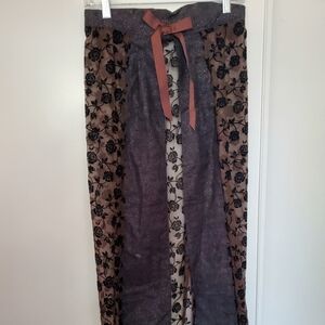 Brown & Black Floral Sheer Skirt